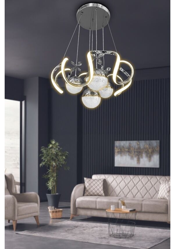 Nord Light 4 Toplu Led Avize Krom NL-1002