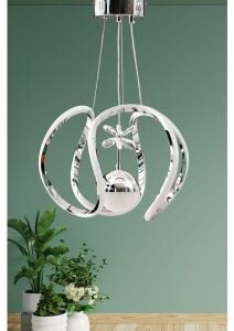 Nord Light Büyük Boy Tek Toplu 3 Renk Ledli Avize Krom NL-1004
