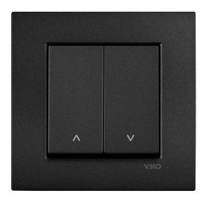 Viko Artline Novella / Trenda 2 Düğmeli Jaluzi Kumanda Anahtarı (Çerçeve Hariç) Siyah