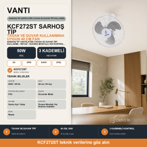 Vanti Kcf272St Sarhoş tip Vantilatör 50W 40cm (16inç)