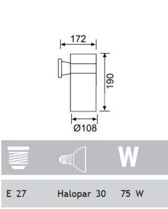 Jupiter Bahçe Aplik E27 Par30 (Dahil değil) JW927 AN