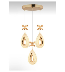 Nord Light 3'lü Damla Sarkıt 3 Renk Ledli Avize Gold NL-1014