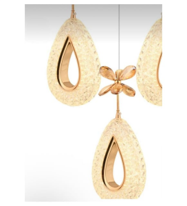 Nord Light 3'lü Damla Sarkıt 3 Renk Ledli Avize Gold NL-1014
