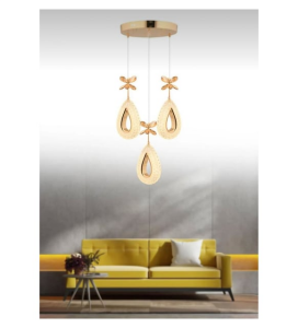 Nord Light 3'lü Damla Sarkıt Led Avize Gold NL-1014