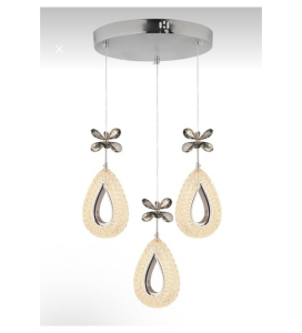 Nord Light 3'lü Damla Sarkıt Led Avize Krom NL-1015