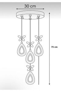 Nord Light 4'lü Damla Sarkıt 3 Renk Ledli Avize  Krom NL-1017