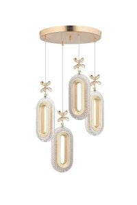 Nord Light 4'lü Halka Sarkıt 3 Renk Ledli Avize  Gold NL-1020