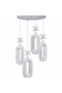 Nord Light 4'lü Halka Sarkıt 3 Renk Ledli Avize Krom NL-1021