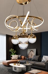 Nord Light 4 Toplu Kure 3 Renk Ledli Avize Gold NL-1026