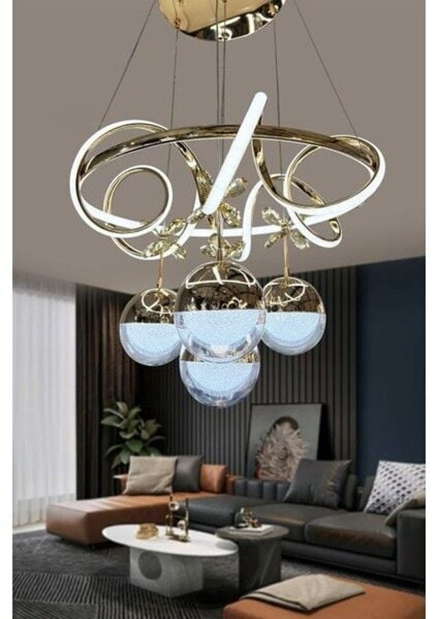 Nord Light 4 Toplu Kure 3 Renk Ledli Avize Gold NL-1050