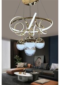 Nord Light 4 Toplu Kure 3 Renk Ledli Avize Gold NL-1050