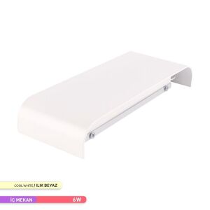 ACK 6W 4000K Naturel Beyaz 9 cm X 23 cm LED Duvar Armatürü Beyaz AH07-03210