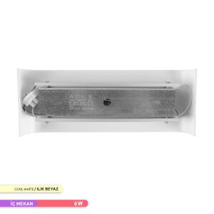 ACK 6W 4000K Naturel Beyaz 9 cm X 23 cm LED Duvar Armatürü Beyaz AH07-03210