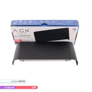 ACK 6W 6500K 9 cm X 23 cm LED Duvar Armatürü Siyah AH07-03231