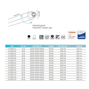 Goya 46w Eklenebilir Sıva Üstü Led Linear Armatür GY 8060 97