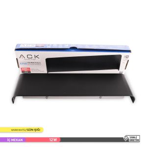 ACK 12W 3000K 9 cm X 35 cm LED Duvar Armatürü Siyah AH07-03301