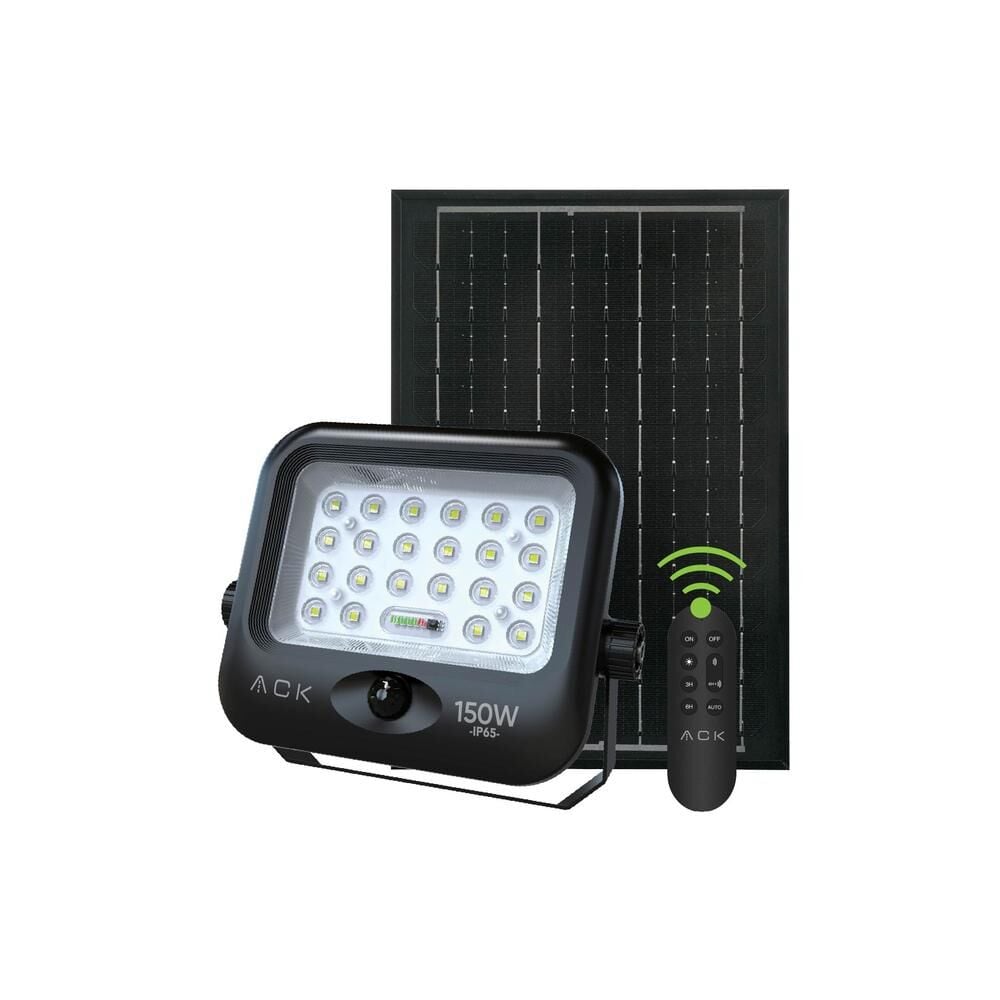 ACK Şarjlı 150W IP65 6500K Beyaz Lensli Solar Projektör AT65-19432