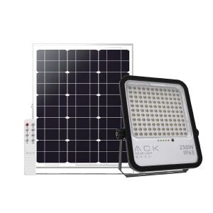 ACK Şarjlı 250W IP65 6500K Beyaz Lensli Solar Projektör AT65-19632