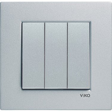 Viko Artline Novella Üçlü Anahtar ( Çerçeve Hariç ) Gümüş