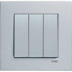 Viko Artline Novella Üçlü Anahtar ( Çerçeve Hariç ) Gümüş