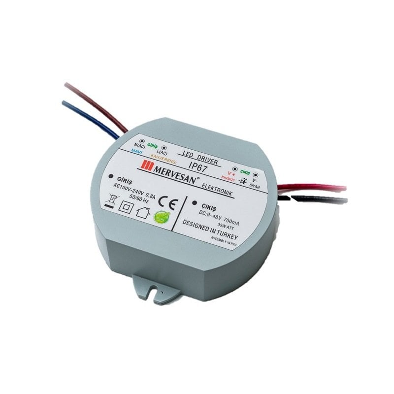 Mervesan 350mA 35W Sabit Akım Dairesel Ac/Dc Smps Led Driver MSD-35Y-350