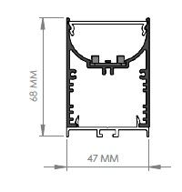 Darklight 47 72W Direkt+56W Endirekt 2530 mm Linear U Difüzör DL4768 2500 DE