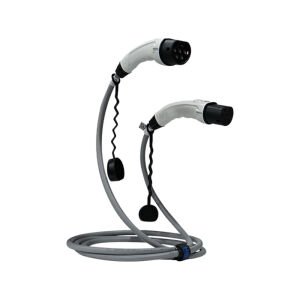 Hims 22kW Destekli Type 2 Soketli 5m Elektrikli Araç Şarj Kablosu Gri