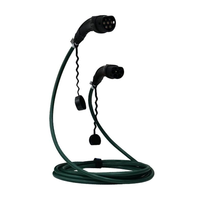 Hims 22kW Destekli Type 2 Soketli 7m Elektrikli Araç Şarj Kablosu Yeşil