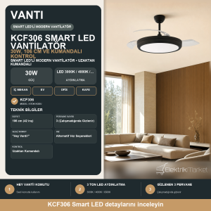 Vanti 30w 106cm (42inç) Smart Ledli Modern Vantilatör KCF306