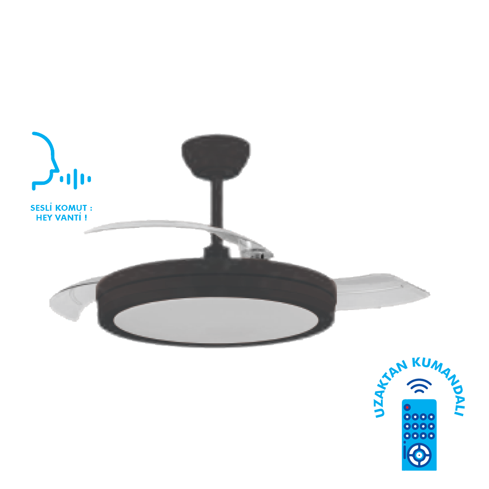 Vanti 30w 106cm (42inç) Smart Ledli Modern Vantilatör KCF306