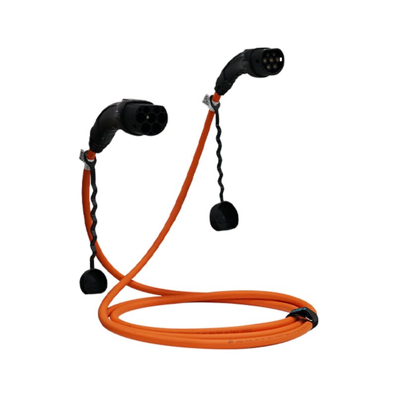 Hims 22kW Destekli Type 2 Soketli 7m Elektrikli Araç Şarj Kablosu Turuncu