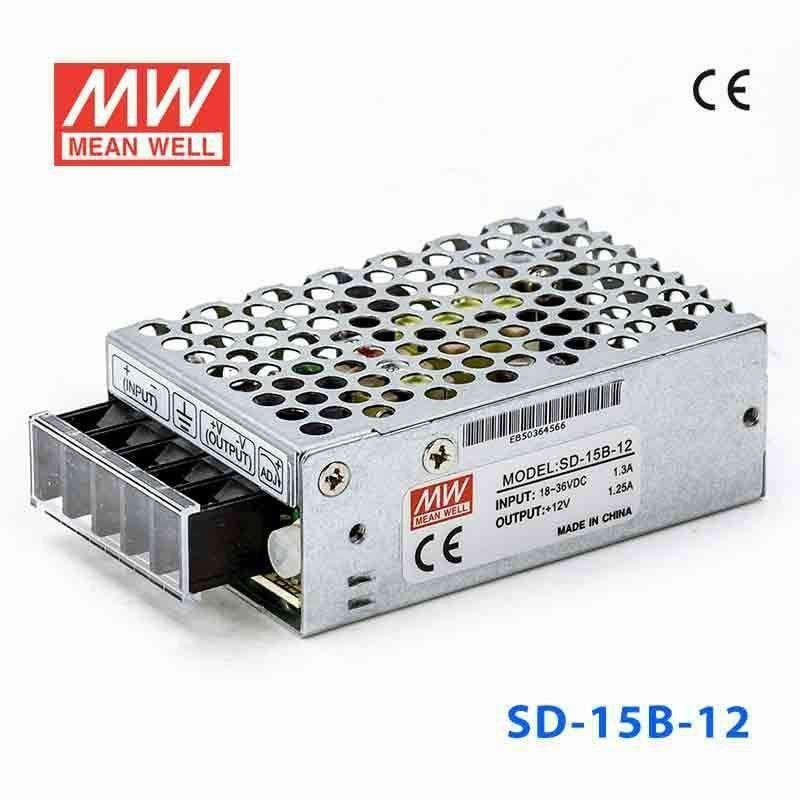 MEANWELL- SD-015B-12 	18~36Vdc>12Vdc 1.25Amp  Güç Kaynağı