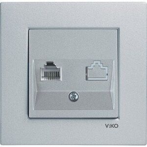 Viko Artline Novella Data-Numeris Telefon Prizi (RJ45-CAT5E-RJ11) ( Çerçeve Hariç ) Gümüş