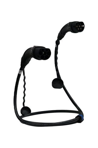 Hims 22kW Destekli Type 2 Soketli 7m Elektrikli Araç Şarj Kablosu Siyah