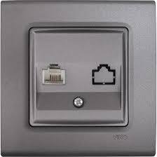 Viko Artline Novella Data-Numeris Telefon Prizi (RJ45-CAT5E-RJ11) ( Çerçeve Hariç ) Metalik Beyaz