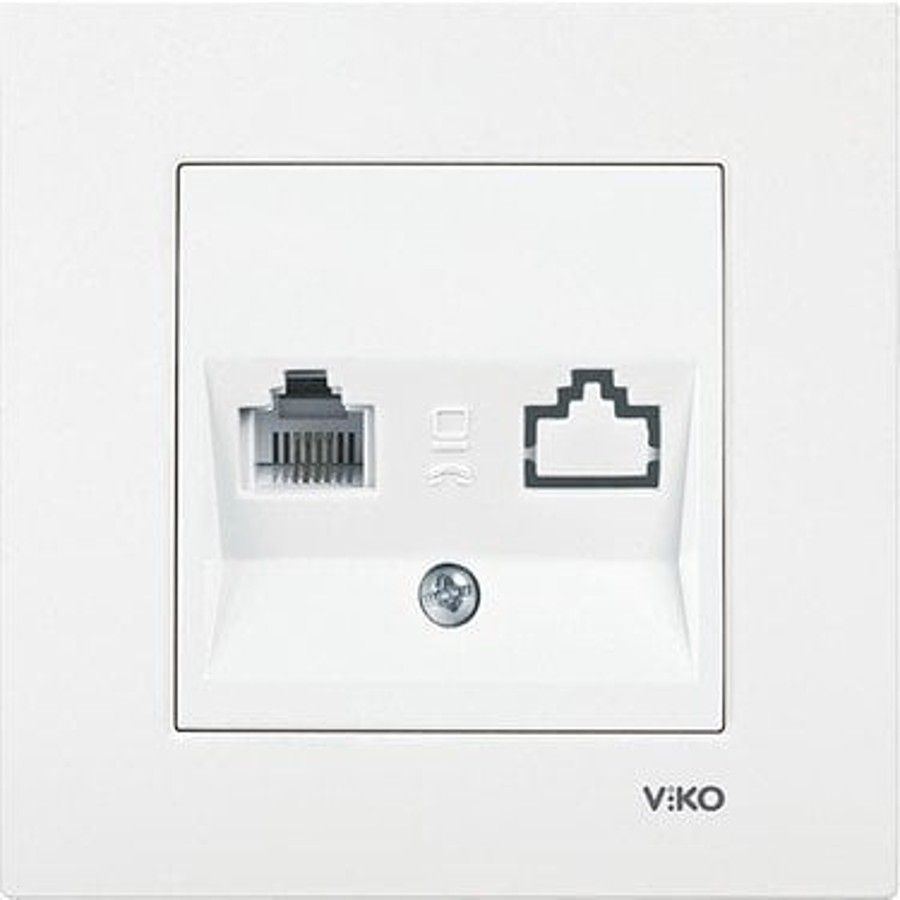 Viko Artline Novella Data-Numeris Telefon Prizi (RJ45-CAT5E-RJ11) ( Çerçeve Hariç ) Saten