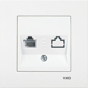 Viko Artline Novella Data-Numeris Telefon Prizi (RJ45-CAT5E-RJ11) ( Çerçeve Hariç ) Saten