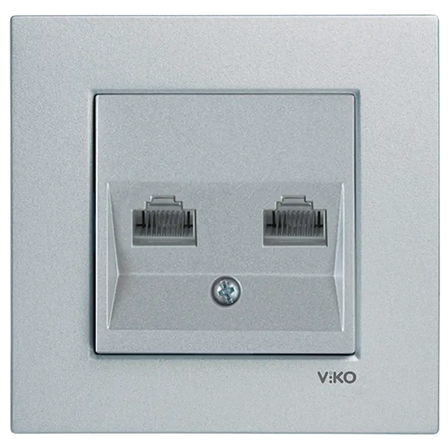 Viko Artline Novella Data-Numeris Telefon Prizi (RJ45-CAT6-RJ11) (Çerçeve Hariç) Antrasit