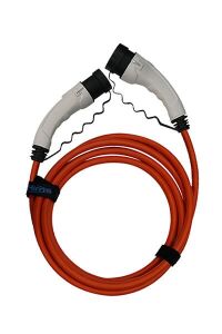 Hims 22kW Destekli Type 2 Soketli 8m Elektrikli Araç Şarj Kablosu Turuncu