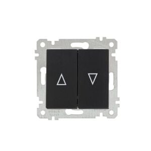 Mutlusan Mek+Tuş Jaluzi Anahtarı Rita Metalik Siyah 2200 436 0284 (Çerçeve Hariç)