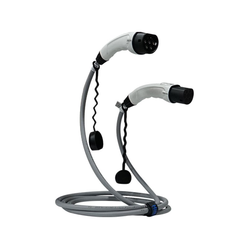 Hims 22kW Destekli Type 2 Soketli 8m Elektrikli Araç Şarj Kablosu Gri