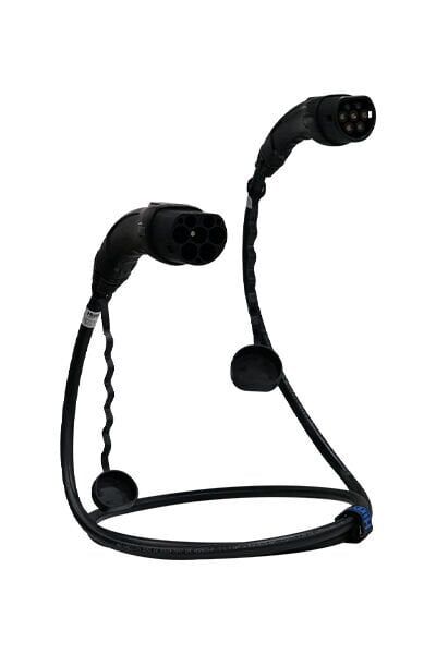 Hims 22kW Destekli Type 2 Soketli 8m Elektrikli Araç Şarj Kablosu Siyah