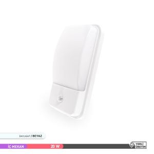 ACK 20W 6500K 30 cm X 8,6 cm  X 15 cm Sensörlü LED Duvar Apliği Beyaz AH07-05330