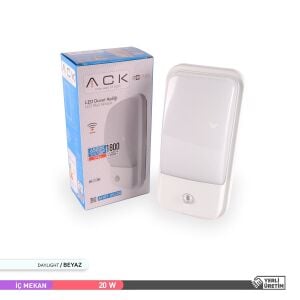 ACK 20W 6500K 30 cm X 8,6 cm  X 15 cm Sensörlü LED Duvar Apliği Beyaz AH07-05330