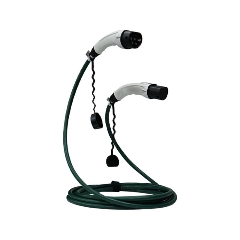 Hims 22kW Destekli Type 2 Soketli 10m Elektrikli Araç Şarj Kablosu Yeşil