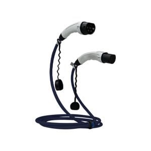 Hims 22kW Destekli Type 2 Soketli 10m Elektrikli Araç Şarj Kablosu Mavi