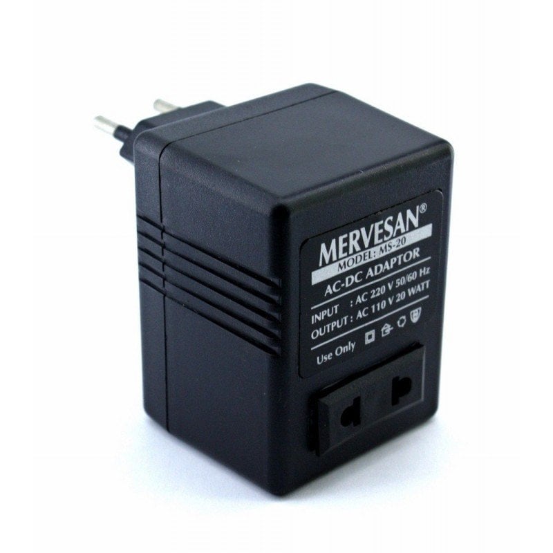 Mervesan 20VA  Ac/Ac 220V / 110V Dönüştürücü Oto Transformatör MS-20