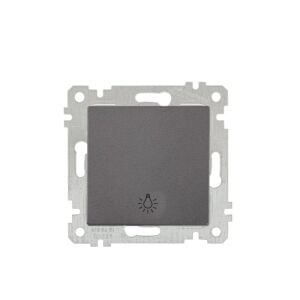 Mutlusan Mek+Tuş Üçlü Anahtar Rita Metalik Antrasit 2200 407 0286 (Çerçeve Hariç)