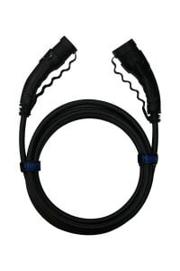 Hims 22kW Destekli Type 2 Soketli 10m Elektrikli Araç Şarj Kablosu Siyah