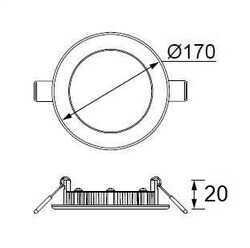 Jupiter Siyah 12W Led Panel 3000K Gün Işığı LD472 S830